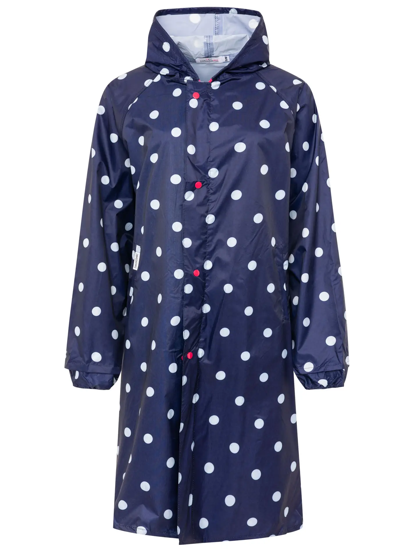 Zwillingsherz Regenmantel gepunktet Navy S / M