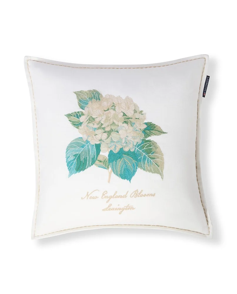 Lexington Kissenbezug Hortensie creme bestickt 50 x 50 cm
